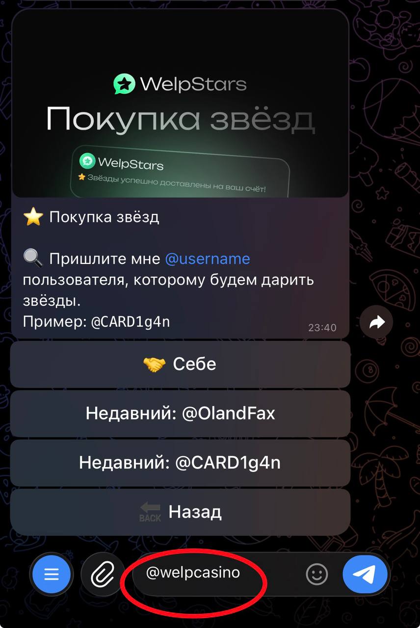 Шаг 3 — Ввод юзернейма